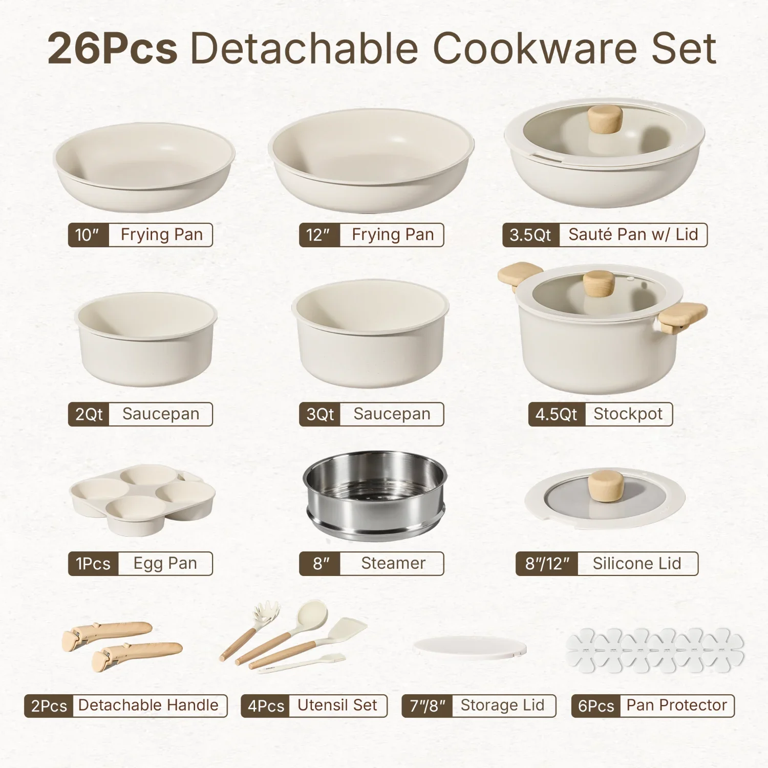 Forest Detachable Cookware Set - 26 pcs - Image 8